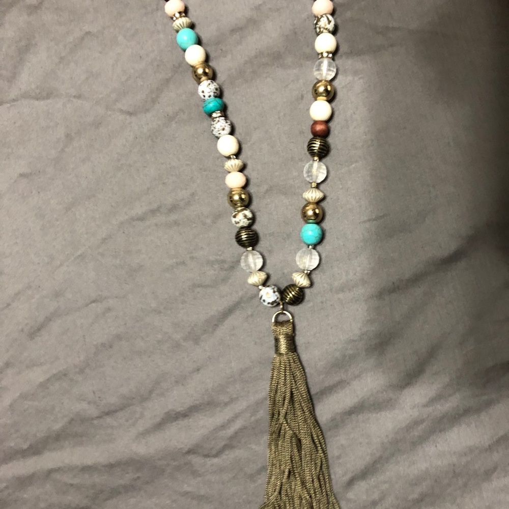 Bead tassel necklace